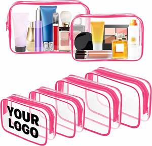 Customized Clear PVC Transparent Waterproof Toiletry Bag, Portable Travel Bag with Printed Logo, Personalized Promotional <b>Gift</b> - Product Image 1