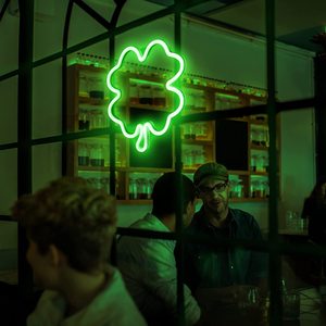 LED 네온 네잎 클로버 USB + 3 5 배터리 전원 인테리어 장식 네온 라이트 - Product Image 4