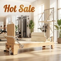 Máquina Profesional de Pilates Reformer para Estudio, Cama de Madera Sólida, Equipo Premium, Reformer de Pilates Plegable Profesional