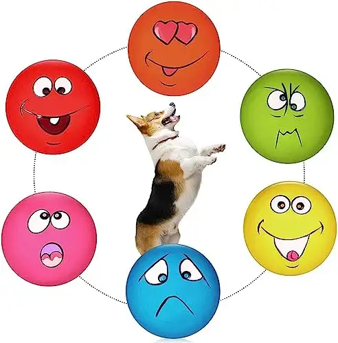 كرة لعبة مطاطية مضحكة لطيفة على شكل وجه كلب مبيعات هائلة لعبة مضغ للحيوانات الأليفة ميزة مستدامة