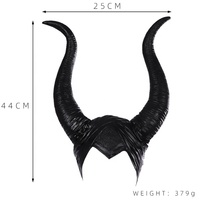 Costumes d'Halloween Cornes de maléfique Casque de luxe Chapeau noir maléfique pour femmes