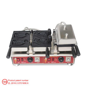 Machine à Taiyaki à double face facile à nettoyer, grande ouverture, 3,12 kW et contrôle de la minuterie, en acier inoxydable pour café - Product Image 3