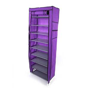 Zapatero de 10 niveles DB, moderno, convertible, extensible, de PP, mueble para el hogar, organizador de almacenamiento morado para sala de estar - Product Image 5