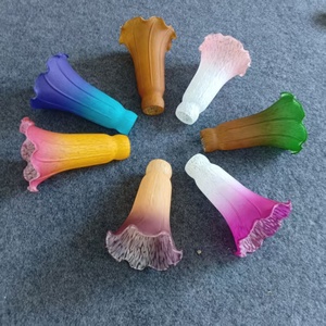 Lámpara de Mesa Moderna con Pantalla de Cristal Soplado a Mano, Color Verde Ámbar, Estilo Lirio de Estanque, Bombilla de Filamento E14, 100-240V, Ligera, para el Hogar - Product Image 2