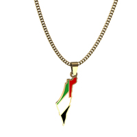 Palestine Pendentif Pays Carte Drapeau Or Collier Collier Acero Inoxidable Al Mayor Palestine Bijoux