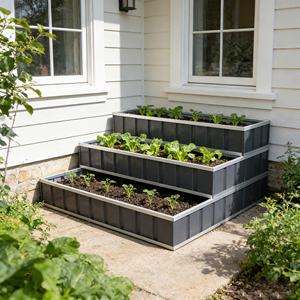 Jardinière surélevée modulaire à 3 niveaux en acier galvanisé, fabricant de bacs à plantes métalliques pour la vente en gros, jardinière surélevée d'extérieur - Product Image 5