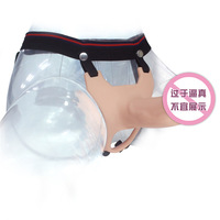 Dildo à sangle en silicone souple de 6,7 pouces avec fonction creuse, style couple, pour homme portant un pantalon en cuir