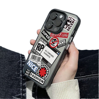 Coque arrière personnalisable en PC antichoc style Ins, transparente argentée, effet pierre froide pour iPhone 16/15 Pro Max/14/13