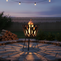 Brasero portable pliable en métal robuste Zhongpin, brûleur à bois moderne pour extérieur, brasero carré pour terrasse