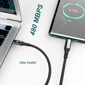 Câble USB-C Type-C 100W 2M à charge rapide avec <span class=keywords><strong>écran</strong></span> LED, en cuivre pur tressé, pour accessoires informatiques et d'appareil photo - Product Image 4