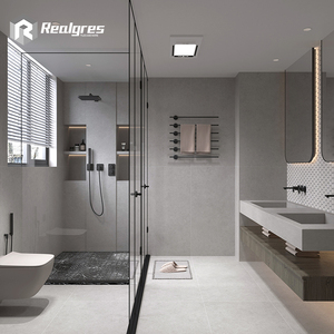 75x150cm Pierre Naturelle Gris <span class=keywords><strong>Béton</strong></span> Mat Salle de Bain Exposition Carreaux de Mur et de Sol Porcelaine pour Hôtel - Product Image 3