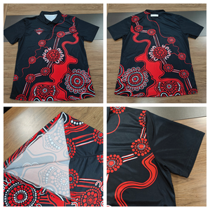 Chemises Polo d'Entraînement de Rugby Personnalisées FQ avec Motifs Maori, Manches Courtes, Vente en Gros, Chemises Indigènes AU NZ, Chemises Casual pour Hommes - Product Image 5