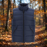 Veste matelassée sans manches pour homme, col montant, en toile, imperméable, coupe-vent, avec fermeture éclair, logo personnalisé