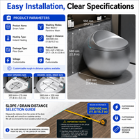 WC intelligent personnalisé OEM/ODM avec couvercle automatique, chasse d'eau automatique, lavage à l'eau chaude, siège chauffant et bidet intégré