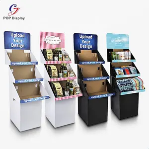 GuangDong personalizzato al dettaglio promozione del cartone espositore espositore da pavimento in carta scaffali a torre supermercato negozio