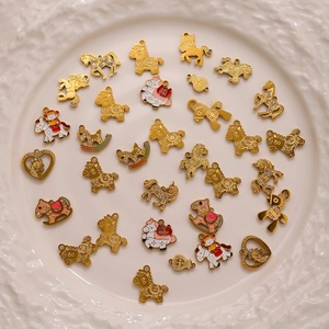 จี้รูปม้ายูนิคอร์น HB0638 ชุบทอง 18K ทำจากสแตนเลสสตีล ประดับเพชร CZ รูปสัตว์จักรราศีขนาดเล็ก เสริมโชคดี เหมาะสำหรับทำสร้อยคอ DIY - Product Image 4