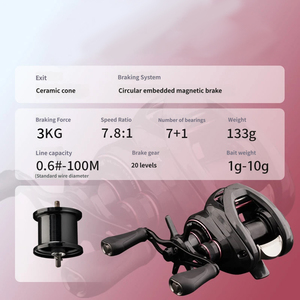 Carrete de Pesca Ultraligero para Baitcasting, Carrete BFS Ultraligero de Fibra de Carbono, Eje Corto, 1g, para Lanzamiento de Señuelos en Lagos y Ríos - Product Image 6