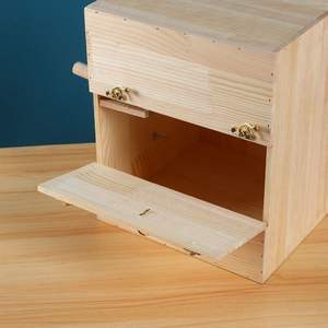 Budgerigar şakayık asılı sıcak yetiştiriciliği kutusu için katı ahşap kuş yuva yatay dikey yuvalama seçeneği açık kuş malzemeleri - Product Image 4