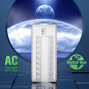 Cargador de Baterías EBL AA AAA de 8 Bahías, Cargador Individual para Baterías Recargables NiMH NiCD con Enchufe de CA, Carga Rápida - Product Image 5