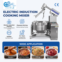 Kantelbare kookpan industriële roestvrijstalen saus- en pasta kookmachine met mantelmixer automatische fruitjam kookmachine