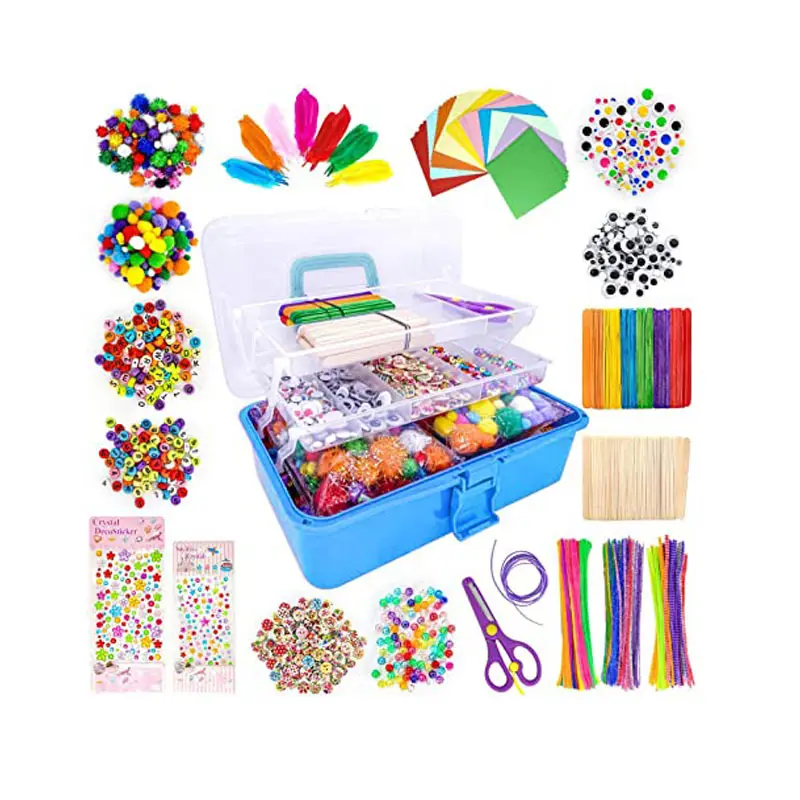 CE Certificate 1500 Pcs Top Seller DIY kids Crafts with Pipe Cleaners DIY Kids Arts Crafts Supplies Kit for Kids