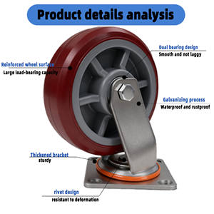 4568 Zoll industrielle Hoch leistungs rollen aus Nylon/Eisenkern PU/Gummi/TPR Profil räder Werks wagen Handwagen und Rollen - Product Image 3