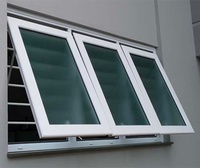 Ventana Abatible de Aluminio con Vidrio Esmerilado Resistente a la Humedad para Baño, Fácil Mantenimiento, Resistente a la Corrosión
