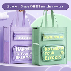 Sac à main Oxford multifonctionnel Sac de tutorat pour étudiants Sac de classement de grande capacité Sac de rangement A4 à fermeture éclair en toile Sac de rangement portable pour papeterie - Product Image 5