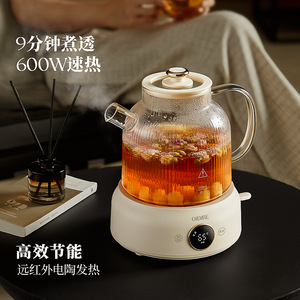 Oidire Electric Tea <b>Kettle</b> 600W Glass Health Pot With <b>Temperature</b> <b>Control</b> For Home Office Use - Product Image 1