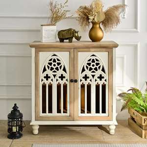INNOVA Hot Sale Elegant Rustic Accent Farmhouse Eco-friendly Solid <b>Wooden</b> <b>Storage</b> Console Cabinet for Living Room Hotel Use - Product Image 1
