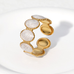Bague en acier titane best-seller transfrontalier, style INS, tendance et luxe léger, ouverture réglable en acier inoxydable - Product Image 2