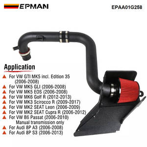 Système d'admission d'air froid EPMAN pour VW MK5 <span class=keywords><strong>GTI</strong></span>/GLI MK6 Golf R pour Audi A3 S3 <span class=keywords><strong>2</strong></span>.0T FSI EA113 avec filtre à air EPAA01G258 - Product Image 4