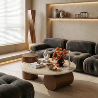Runder Hochwertiger Naturstein-Tisch, Wohnzimmer, Einfacher Kleiner Runder Tisch für den Hausgebrauch