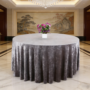 Birthday Party Supplies 120 Inch <strong>Round</strong> Crinkle Crush Velvet Wedding <strong>Tablecloths</strong> - Product Image 3