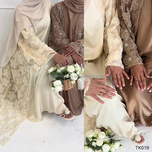 Nouvel Ensemble Abaya Dubaï 3 Pièces de Luxe en Dentelle Brodé de Perles, Design 2026 – Vente en Gros, Abaya Ouverte Modeste de Haute Qualité en Dentelle - Product Image 4