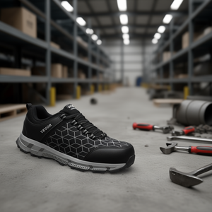 Scarpe da Lavoro Atletiche Vevor per Uomo, Taglia 10, Scarpe Antinfortunistiche con Punta in Acciaio, Tomaia in Rete Nera, Suola in Gomma, Intersuola in EVA - Product Image 2