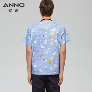 Uniforme Sanitario Estampado Anno de Manga Corta para Hospital Veterinario, Clínica Dental, Ropa de Cuidado, Camiseta - Product Image 5