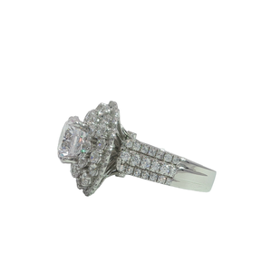 18K Gold Exaggerated Luxury Women's Ring Customizable Center <b>Stone</b> Cultured Diamond Halo Wedding Engagement Party Gift Prong - Product Image 4