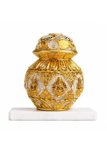 Ashtalakshmi Coin Kalash Gold and Silver Plated 5 Inch Sacred Puja Kalash for Home Temple Vastu Prosperity Decor Gift - Product Image 2