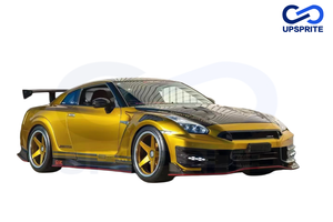 Pour <span class=keywords><strong>Nissan</strong></span> <span class=keywords><strong>GTR</strong></span> R35 2024, kit carrosserie JDM modifié et amélioré au style TOP-SECRET, avec pare-chocs, jupes latérales et capot en fibre de carbone partielle. - Product Image 3