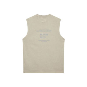 Camiseta de algodón al por mayor de alta calidad para hombre, ropa de calle, camisetas de talla grande para hombre, camiseta sin mangas Asid de peso pesado para hombre - Product Image 2