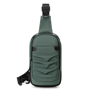 Custom Wholesale Men's <b>Chest</b> Bag Waterproof Nylon Cloth Messenger Bag with Pleats Decoration - Product Image 6