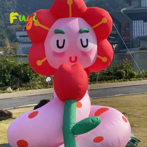 Nuovo Design Personalizzabile: Scultura Gonfiabile Gigante a Forma di Fiore Pop Art Giallo per Piazze Commerciali di Alto Livello - Product Image 4
