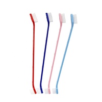 Vente en gros d'usine : Brosse à dents multicolore pour chien et chat à double tête, en vrac