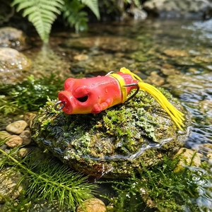 Leurre de pêche en forme de grenouille boxer - Appât souple artificiel en PVC pour la pêche au bar en eau douce avec hameçons - Product Image 1