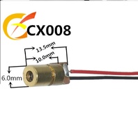 Módulo Láser Cilíndrico Rojo con Cables de Conexión, Dispositivo Láser de Puntos de 650nm, Tamaño Normal 6.0 6.5, Producción Personalizable
