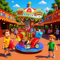 Fabricant d'équipements de divertissement : Manèges pour enfants électriques à monnayeur, 3 joueurs, en bois et fibre de verre, pour intérieur/extérieur