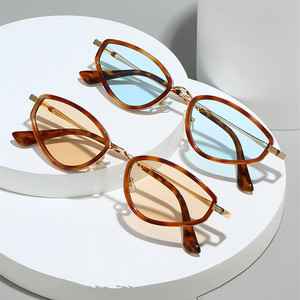 Lunettes de soleil polarisées de luxe à monture étroite avec logo personnalisé 2026, protection UV400, style œil de chat en métal pour hommes et femmes - Product Image 3