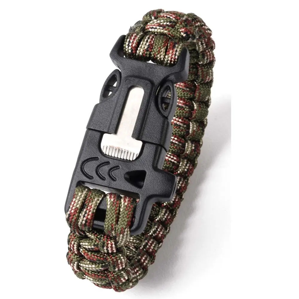 Groothandel Goede Prijs Kerstcadeau Vuursteen Fluitje Paracor-550 Survival Armband