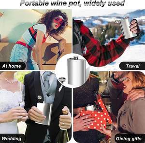 <span class=keywords><strong>Prix</strong></span> de gros flacons de hanche en acier inoxydable <span class=keywords><strong>whisky</strong></span> noir mat flacon de hanche coffret cadeau flacon de hanche rond en cuir de sublimation de 8 oz pour liqueur - Product Image 5